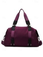 Women's Fashion Pink Nylon Duffel Bag - Multifunctional - Image 13