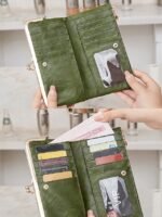 Women's Faux Leather Clip Bag Wallet Phone Case - Card - Image 4