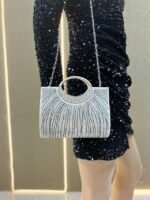 Women's Rhinestone Evening Clutch Bag with Round Handle – - Image 12