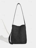 Women's Suede-Like Faux Leather Tote with Leopard print, - Image 16