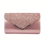 Women's Sliver Glitter Clutch Purse with Chain Strap for - Image 2