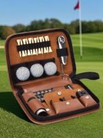 Portable Golf Accessories Organizer – Leather Travel Case with - Image 5