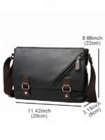 Men's Faux Leather Messenger Bag – Vintage Business - Image 12