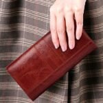 Women's Vintage Red Leather RFID-Blocking Wallet -