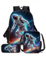 Kids' 3-Piece Astronaut Backpack Set – Colorful Galaxy