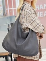 Women's Large Hobo Shoulder Bag – Soft PU Leather Slouchy - Image 10