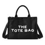 Women's Canvas Tote Bag with Zipper – Minimalist Shoulder