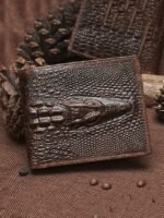 Men's Genuine Leather Wallet with Crocodile Head Design – - Image 2
