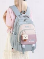 Teen Large Capacity Waterproof Backpack with Cute Toast Pendant - Image 15