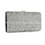 Women's Silver Glitter Clutch, Elegant Evening Bag with