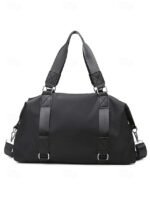 Women's Fashion Pink Nylon Duffel Bag - Multifunctional - Image 15