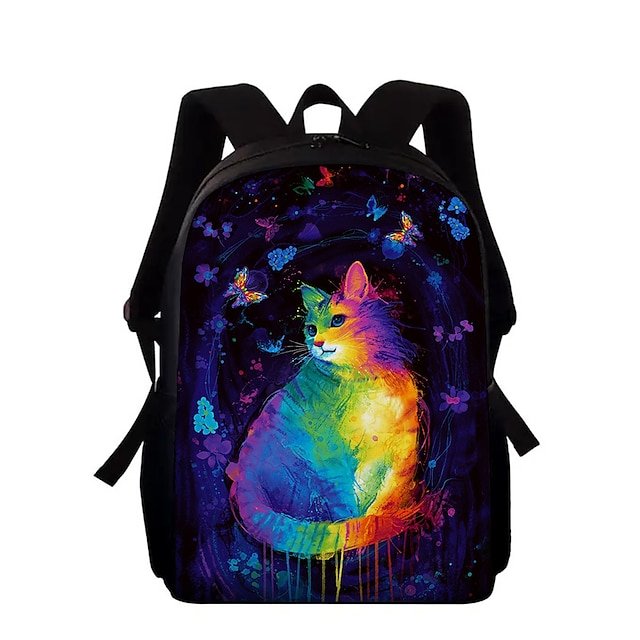 eysxie1639389626183 Animal Backpack Kids Colorful Cat Print Oxford Fabric Backpack - Image 1