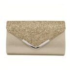Women's Sliver Glitter Clutch Purse with Chain Strap for - Image 10