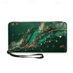 Women's Large Capacity Wallet with Gilded Feather Print, - Image 12