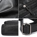 Women's Faux Leather Quilted Crossbody Bag with Multiple - Image 5