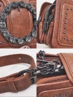 Women's Large Capacity Faux Leather Crossbody Bag with - Image 11