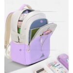 Girls' Pink and White School Backpack with Cute Cartoon - Image 10