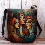 Women's Abstract Art Crossbody Bag – Colorful Cubist - Image 11