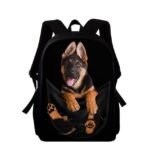 3D Dog Backpack with German Shepherd Print – Fun Animal School