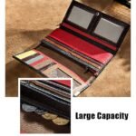 Women's Genuine Leather Patchwork Wallet, Large Capacity - Image 3
