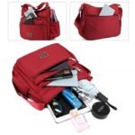 Women's Lightweight Nylon Crossbody Bag - Multi-Pocket - Image 6