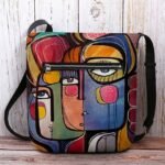 Women's Abstract Art Crossbody Bag – Colorful Cubist - Image 7