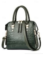Women's Faux Leather Crocodile Pattern Handbag with Tassel