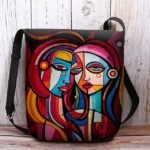 Women's Abstract Art Crossbody Bag – Colorful Cubist - Image 10