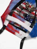 American Flag Sunflower Print Tote Bag with Starry Background, - Image 4
