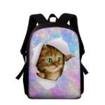 Animal Backpack Kids Colorful Cat Print Oxford Fabric Backpack - Image 8