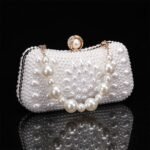 Elegant Pearl Clutch Bag – Luxury White Beaded Evening Purse - Image 3