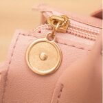 Women's White Faux Leather Handbag with Top Handle and - Image 9