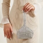 Women's Rhinestone Wristlet Evening Bag – Sparkly Crystal - Image 3