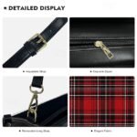 Women's Red Tartan Plaid Handbag with Adjustable Strap – - Image 9