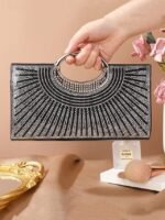 Glamorous Gold Crystal Evening Clutch with Round Handle – - Image 4