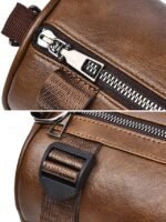 Men's Black & Brown Faux Leather Crossbody Bag – - Image 8