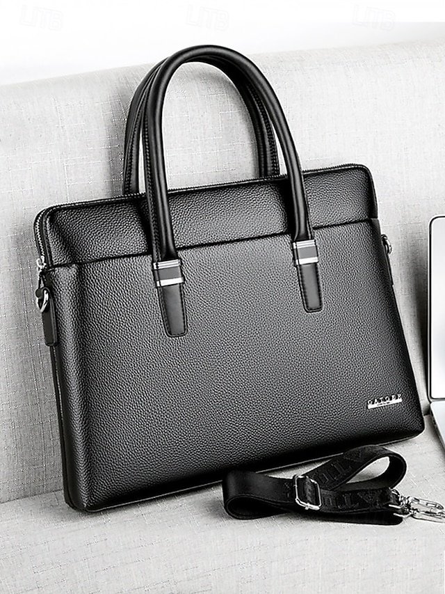 mxdipx1737368988837 Men's Faux Leather Business Briefcase with Detachable - Image 1