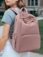 Women's Lightweight Water-Repellent Nylon Backpack with - Image 2