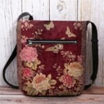 Vintage Floral Crossbody Bag with Butterfly Print, Lightweight - Image 6