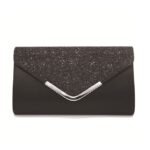 Women's Sliver Glitter Clutch Purse with Chain Strap for - Image 11