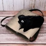 Women's Black Cat Print Crossbody Bag – Stylish Casual - Image 6