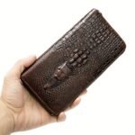 Crocodile Pattern Vintage Genuine Leather Long Wallet For men - - Image 5