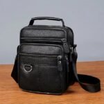 Men's Black Leather Crossbody Messenger Bag – - Image 12