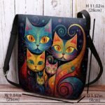 Artistic Cat Print Crossbody Bag – Vibrant Abstract Design - Image 3