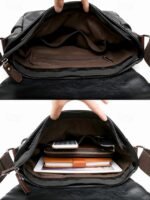 Men's Faux Leather Messenger Bag – Vintage Business - Image 7