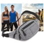 Unisex Multi-Pocket Canvas Crossbody Waist Bag, Adjustable Belt - Image 7