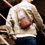 Men's Crossbody Bag Chest Bag Nappa Leather Outdoor Daily - Image 13