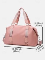 Women's Fashion Pink Nylon Duffel Bag - Multifunctional - Image 11