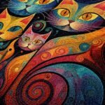 Artistic Cat Print Crossbody Bag – Vibrant Abstract Design - Image 5