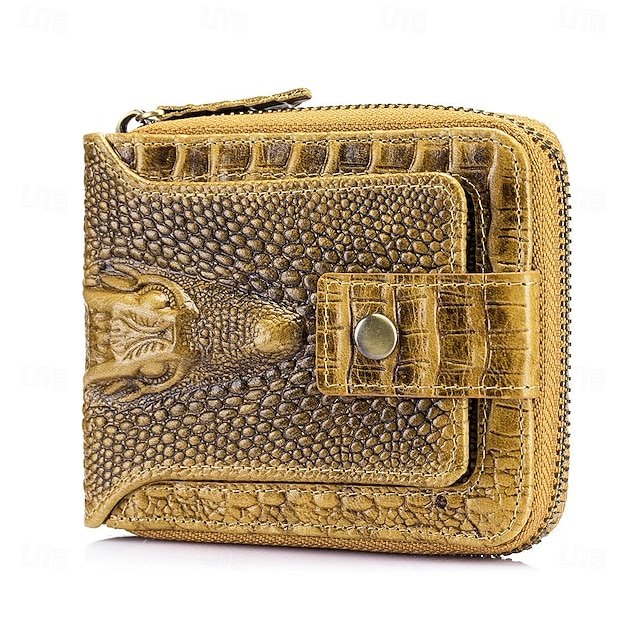 sopsel1717471390234 Men's leather crocodile patterned top layer cowhide - Image 1